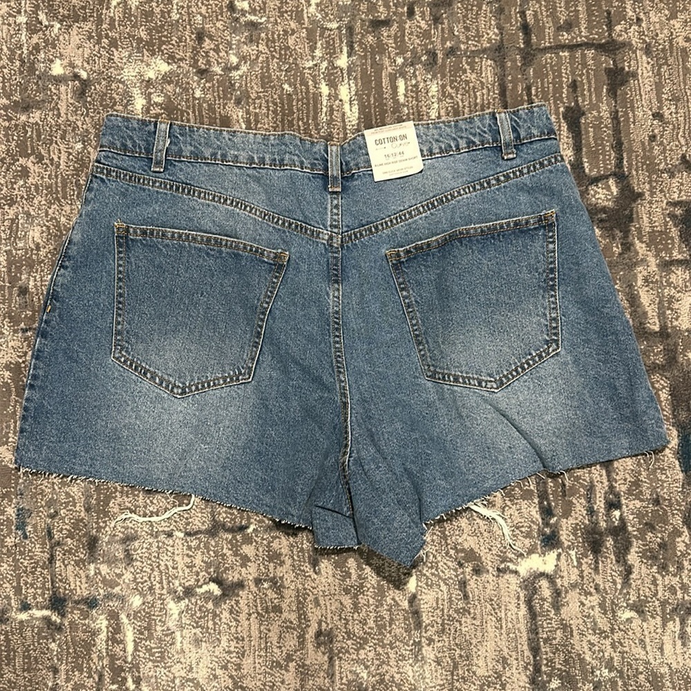 Cotton On Curve A-Line High Rise Denim Short- Size 12 - Picture 4 of 8